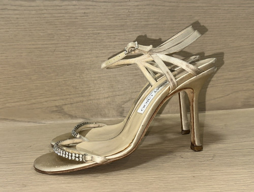 Jimmy choo beige satin strappy - jimmy,