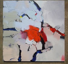 Quadro astratto grigio rosso