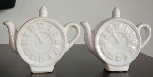 Ceramic teapot clock - ceramic, salt