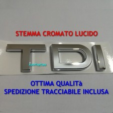 STEMMA TDI AUDI CROMATO SCRITTA FREGIO BAULE POSTERIORE A1 A2 A3 A4 A5 Q3 Q5