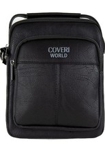 Borsa Borsello Uomo in Pelle Tracolla Spalla Grande Coveri World Nero, marrone