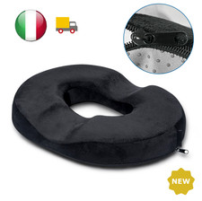 2025 Cuscino Sedia Ufficio Memory Foam Ortopedico Seduta per Coccige Nero Nuovo