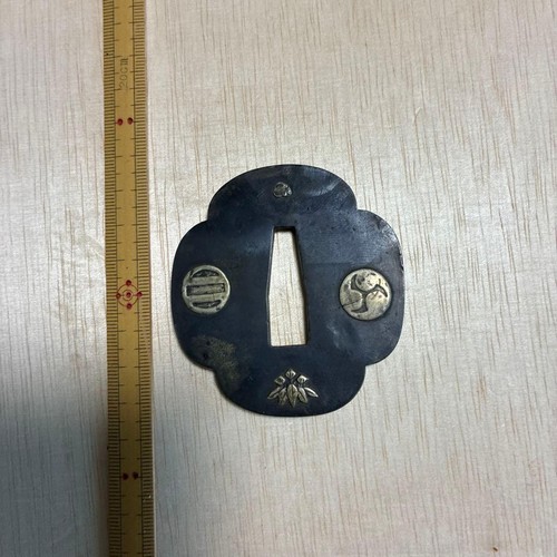 Japanese tsuba black metal - japanese,