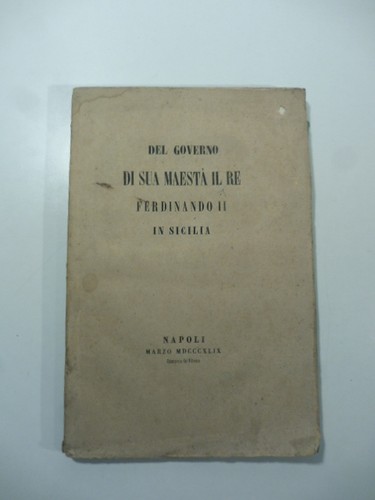 Del governo sua maesta - del, maesta'