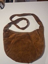 Borsa In Pelle Scamosciata Marrone Nuova Mai Usata. Tracolla 