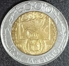 ITALIA MONETA REPUBBLICA BIMETALLICA 500 LIRE 1997 CIRCOLATA