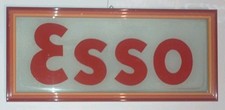 Esso Insegna Logo In Quadretto Anni 70 80 Vintage 33x14 Cm Raro
