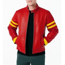 Giacca pelle uomo biker a