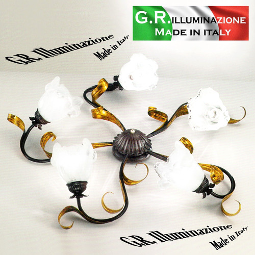 Plafoniera ferro battuto - in, 5