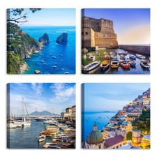 Set di 4 Quadri Capri Napoli
