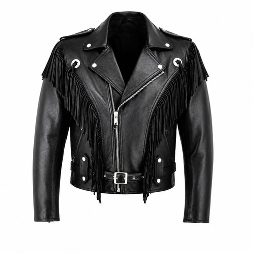 Giacca pelle uomo - , frange