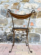 Sedia in ferro battuto dorato Hollywood regency