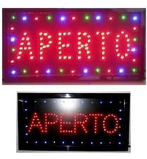 Insegna Luminosa Insegne Luminose Led Con Scritta Aperto Per Locali Commerciale