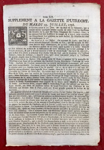 Gazette utrecht 1758 - d’utrecht,