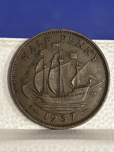Half penny 1937 coin vintage - 1937,
