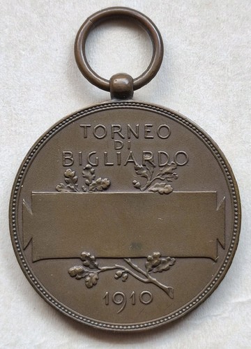Medaglia torneo bigliardo - torneo, di