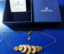 COLLANA SWAROVSKI GIROCOLLO DONNA 7 CERCHI LEGNO CRISTALLI 