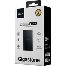 Gigastone SSD portatile 500 GB ultra sottile 550 MB/s. USB 3.1 Type-C Win/Mac/Android