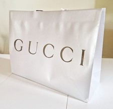GUCCI Original Shopping Carrier Gift Bag Silver Logo 58 X 43 X 20