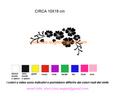 ADESIVO STICKERS AUTO MOTO CASCO TUNING PARAURTI PORTIERA PARAURTI FLOWER FIORI
