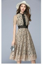 ELEGANT TULLE LACE MIDI FLORAL