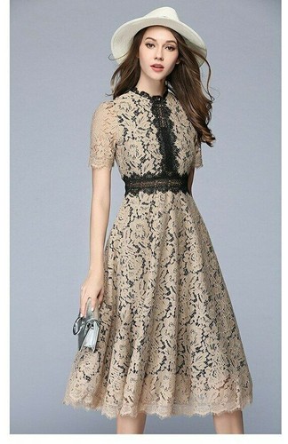 Elegant tulle lace midi - midi, floral