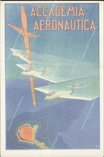 ai156 cartolina aviazione accademia aeronautica corsi 1950-1951