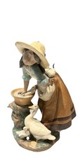 Figurina Lladro Laundry Day, rara collezione stile Gres, #2216, Spagna, 1990
