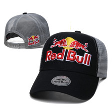 Berretto Red Bull Ricamato U/D - Cotone Sportivo, Visiera Sole - Ciclismo, Casua