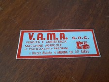 74) Adesivo Vintage V.A.M.A. Vendita Assistenza macchine agricole ANCONA 