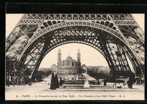 Cartolina parigi trocadero - cartolina, parigi,