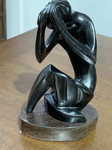 Statua legno donna anni 60 - statua,