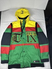 Giacca snowboard Technine uomo taglia XL colori rasta verde giallo rosso HTF rara