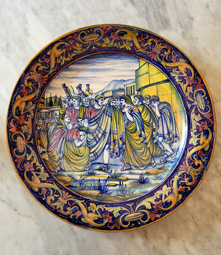 Antico piatto ceramica - piatto, gualdo