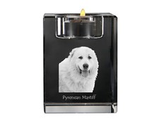 Mastino dei Pirenei candelabro di cristallo con cane Art-Dog