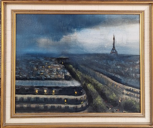 Dipinto olio originale parigi - olio,