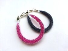 Bracciale rete con mezzi cristalli fucsia