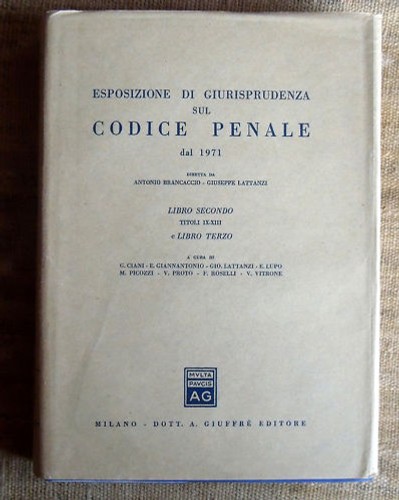 Codice penale dal 1971 - , libro