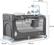 Kinderkraft JOY 2 Lettino Bambino 2 in 1, Culla Viaggio, Pieghevole, Giocattoli,