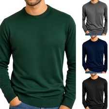 Maglioncino da uomo girocollo invernale maglione lana maglia slim pullover M 3XL