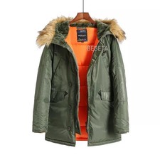 Cappotto uomo N-3B invernale ALASKA caldo con cappuccio slim fit spesso parka giacca militare
