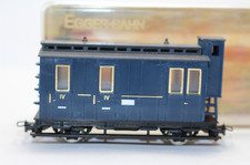 CCA659, vecchia ferrovia Egger H0e carrozza passeggeri Brhs 4. cl. e bauletto bagagli blu OTTIMO IMBALLO ORIGINALE