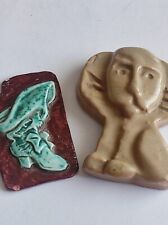 Coppia Ciondoli Ceramica Minghetti Bologna Leone Stivale Faenza Aldrovandi