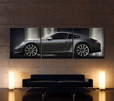 Porsche 911 Carrera S Quadro su Tel Nero Oltre Divano Salotto Poltrona Deco XXL