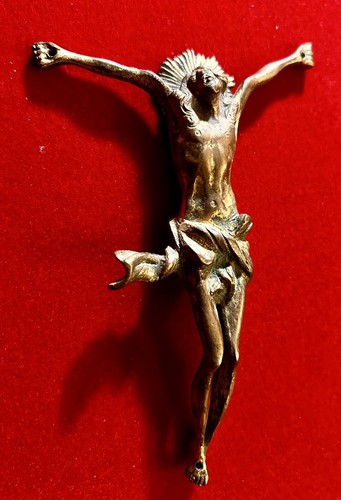Antico crocifisso ottone - antico,