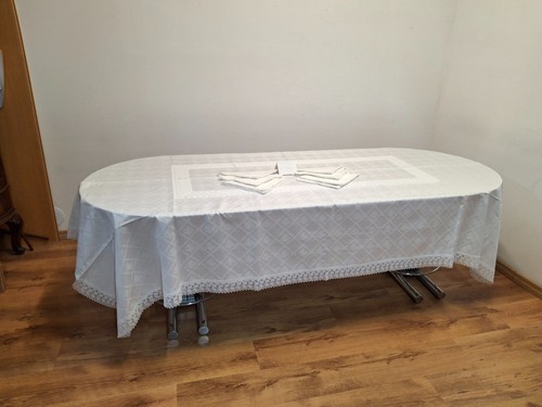 Tovaglia damascata vintage con