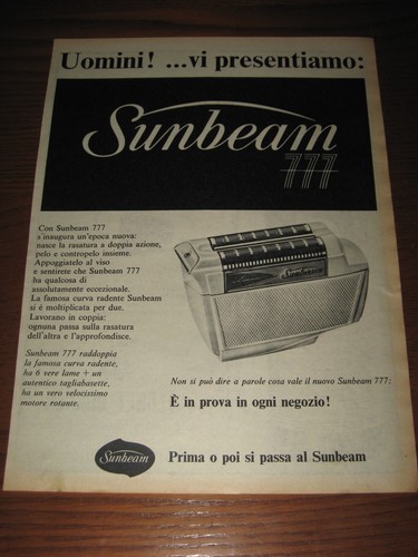 121 sunbeam rasoio anni - *121=sunbeam, rasoio=anni