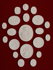 #11. 20 cammei Grand Tour intonaco intaglio gemma medaglioni sigillo classico Impronte