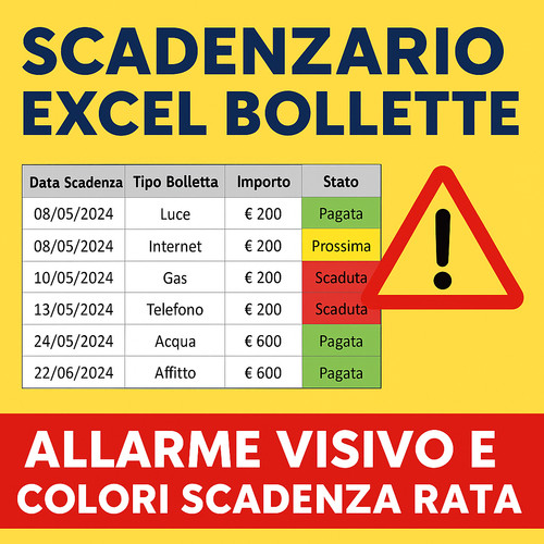 Scadenzario bollette excel con - bollette,