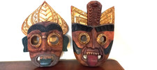 N. 2 maschere decorative tailandesi di legno